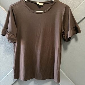 Simple Black Ruffle Sleeve Tee